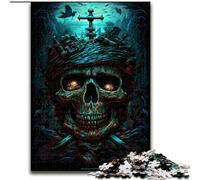 Rompecabezas de Madera de 1000 Piezas para Adultos con Calavera Pirata,Ideal para diversión Familiar,relajación y Regalos navideños 50x75cm Ideal para Adolescentes y Familia