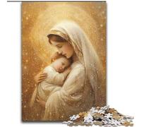Rompecabezas de Madera de 1000 Piezas para Adultos de la Virgen María, navideño,Obra de Arte humorística,de la Obra de Arte Detallada:,Ideal para cumpleaños,Navidad y Halloween