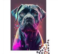 Rompecabezas de Madera de 1000 Piezas para Adultos, diseño Cane Corso, 2 Rompecabezas Coloridos para Adultos, Amigos y Familiares (75 x 50 cm).