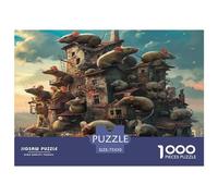 Rompecabezas de Madera de 1000 Piezas para Adultos, diseño de Animales, ratón, Cuadrado, para niños, Juegos Familiares, 1000 Piezas (75 x 50 cm)