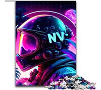 Rompecabezas de Madera de 1000 Piezas para Adultos, diseño de Astronauta Punk Regalo Divertido y Actividad para el hogar 50x75cm Fiesta de cumpleaños para Hombres y Mujeres