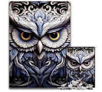 Rompecabezas de Madera de 1000 Piezas para Adultos, diseño de búho de Colores, Ideal para el Cerebro, Juego Decorativo, Juguete Interactivo Familiar, 50x75cm/19,68x29,52 Pulgadas