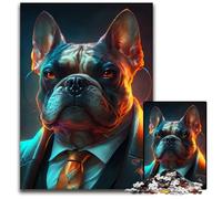 Rompecabezas de Madera de 1000 Piezas para Adultos, diseño de Bulldog Boss, Ideal para Hacer en casa o como Regalo Decorativo 50x75cm/19,68x29,52 Pulgadas.