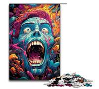 Rompecabezas de Madera de 1000 Piezas para Adultos diseño de Calavera psicodélica Infernal para niños a Partir de 12 años Juguetes educativos 1000 Piezas (75 x 50 cm)