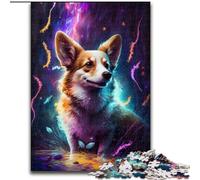 Rompecabezas de Madera de 1000 Piezas para Adultos, diseño de Corgi de Colores, Ideal para el hogar, 50x75cm, cumpleaños