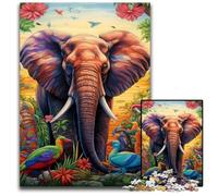 Rompecabezas de Madera de 1000 Piezas para Adultos, diseño de Elefante, Ideal para el Cerebro, Juego Decorativo, Juguete Interactivo Familiar, 50x75cm/19,68x29,52 Pulgadas