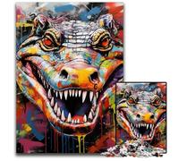 Rompecabezas de Madera de 1000 Piezas para Adultos, diseño de Grafiti de Cuervo, Ideal para Decorar el hogar o la Oficina, 50x75cm/19,68x29,52 Pulgadas.