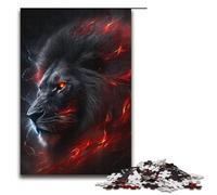 Rompecabezas de Madera de 1000 Piezas para Adultos diseño de león con Fuego y Trueno Ideal para Juegos Familiares (38 x 26 cm)