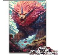 Rompecabezas de Madera de 1000 Piezas para Adultos,diseño de león Gigante mítico Actividades Divertidas en casa,Regalo de cumpleaños,Regalo de Viaje,50x75cm Fiesta de cumpleaños para Hombres