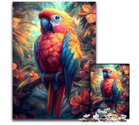 Rompecabezas de Madera de 1000 Piezas para Adultos, diseño de Loro de la Selva, Juego Interactivo Familiar, Juguete Educativo de 50x75cm