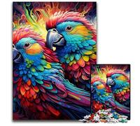 Rompecabezas de Madera de 1000 Piezas para Adultos, diseño de Loros Coloridos, 50x75cm/19,68x29,52 Pulgadas.