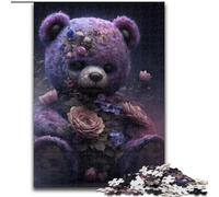 Rompecabezas de Madera de 1000 Piezas para Adultos,diseño de Osito de Peluche siniestro Padres,Parejas y Amigos Mayores de 14 años 50x75cm Ideal para cumpleaños,Vacaciones