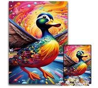 Rompecabezas de Madera de 1000 Piezas para Adultos, diseño de Pato Colorido, Juego Decorativo para estimular el Cerebro, Juguete Interactivo Familiar de 50x75cm/19,68x29,52 Pulgadas.
