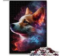 Rompecabezas de Madera de 1000 Piezas para Adultos, diseño de Perro Corgi 50x75cm, Ideal para el Cerebro y para Relajarse en la adolescencia.