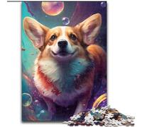 Rompecabezas de Madera de 1000 Piezas para Adultos, diseño de Perro Corgi, Ideal para Decorar el hogar o la Oficina, 50x75cm, Ideal para Juegos interactivos Familiares