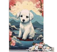Rompecabezas de Madera de 1000 Piezas para Adultos, diseño de Perro, Paisaje japonés, Cuadrado, para niños, Juegos Familiares, 1000 Piezas (75 x 50 cm)