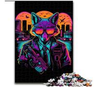 Rompecabezas de Madera de 1000 Piezas para Adultos, diseño de Red Fox Torcher Gangster, decoración para el hogar 50x75cm, Ideal para Fiestas de cumpleaños para Hombres y Mujeres