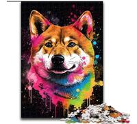 Rompecabezas de Madera de 1000 Piezas para Adultos, diseño de Shiba Inu, Actividad para el hogar, 50x75cm, Ideal para Fiestas de cumpleaños para Hombres y Mujeres