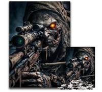 Rompecabezas de Madera de 1000 Piezas para Adultos, diseño de Soldado Zombi del ejército Muerto Juego de desafío Mental para Adolescentes y Familia 50x75cm (19,68x29,52 Pulgadas)