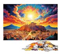 Rompecabezas de Madera de 1000 Piezas para Adultos Grecia Colorida Rompecabezas de Atenas Juguetes educativos para familias 1000 Piezas (75 x 50 cm)
