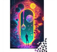 Rompecabezas de Madera de 1000 Piezas para Adultos La Puerta a lo Desconocido, Amigos y Familiares (75 x 50 cm).