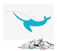 Rompecabezas de Madera de 1000 Piezas para Adultos, Rompecabezas de Ballena para niños, Juegos Familiares, 1000 Piezas (75x50cm)
