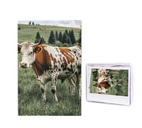 Rompecabezas de madera de 1000 piezas para adultos, rompecabezas de imagen personalizada difícil, rompecabezas de madera divertido con puntos de vaca, decoración moderna del hogar, arte de pared