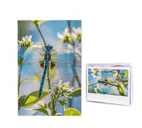 Rompecabezas de madera de 1000 piezas para adultos, rompecabezas difícil personalizado, arte de libélula azul, divertido rompecabezas de madera, decoración moderna del hogar, arte de pared, regalo