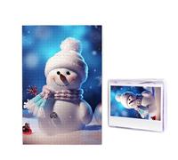 Rompecabezas de madera de 1000 piezas para adultos, rompecabezas difíciles, personalizables, con imagen de feliz Navidad, muñeco de nieve, divertido rompecabezas de madera, decoración moderna del