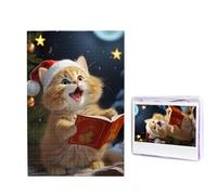 Rompecabezas de madera de 1000 piezas para adultos, rompecabezas difíciles, personalizables, lindos gatos, cantan villancicos, divertidos rompecabezas de madera, decoración moderna del hogar, arte de