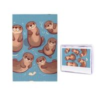 Rompecabezas de madera de 1000 piezas para adultos, rompecabezas difíciles, personalizados, con animales, lindas nutrias marrones, divertido rompecabezas de madera, decoración moderna del hogar, arte