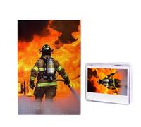 Rompecabezas de madera de 1000 piezas para adultos, rompecabezas difíciles, personalizados, con imagen de bombero, llama, divertido, rompecabezas de madera, decoración moderna del hogar, arte de pared