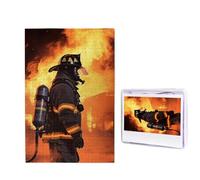Rompecabezas de madera de 1000 piezas para adultos, rompecabezas difíciles, personalizados, con imagen de bombero, llama, divertido, rompecabezas de madera, decoración moderna del hogar, arte de pared