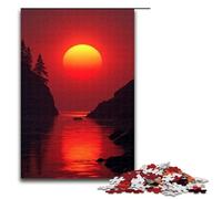 Rompecabezas de Madera de 1000 Piezas para Adultos Sangre del Sol Poniente Juego Educativo para niños 1000 Piezas (75 x 50 cm)