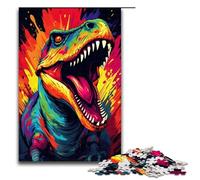 Rompecabezas de Madera de 1000 Piezas para Adultos y niños de Jigsaw Angry Dinosaur. 1000 Piezas (75 x 50 cm).