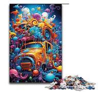 Rompecabezas de Madera de 1000 Piezas para Adultos y niños de Jigsaw Bizarre con diseño de Camiones de Colores 1000 Piezas (38 x 26 cm)