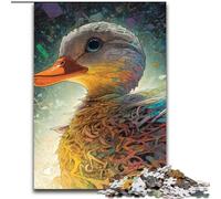 Rompecabezas de Madera de 1000 Piezas Patito, Ideal para Compartir en Familia y como Regalo Divertido. Diseño Abstracto Vibrante (tamaño 50x75cm).