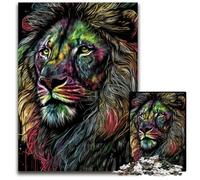 Rompecabezas de Madera de 1000 Piezas Retrato de un Hermoso león, desafiante Rompecabezas para la Mente, Actividad Familiar, decoración del hogar, Regalo navideño 50x75cm/19,68x29,52 Pulgadas
