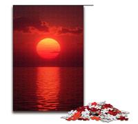 Rompecabezas de Madera de 1000 Piezas Sangre del Sol Poniente para Adultos Ideal para niños a Partir de 12 años decoración del hogar (75 x 50 cm)