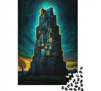 Rompecabezas de Madera de 1000 Piezas Tetris To Heaven 1" para Adultos, Nochebuena, 1000 Piezas (38 x 26 cm)