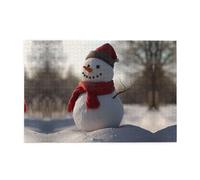 Rompecabezas de madera de 1000 piezas WZYWHJ Little Snowman in the Forest impreso para adultos y niños, perfecto para diversión familiar, alivio del estrés