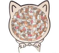 Rompecabezas de madera de 135 piezas para contorno de gato construido para mayor durabilidad y diseñado para ser completado y enmarcado como un recuerdo personal (colores Myrard)
