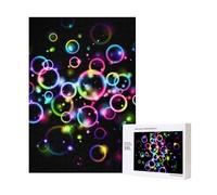 Rompecabezas de Madera de 300 Piezas con Burbujas de arcoíris y Caja para Adultos.