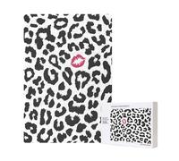 Rompecabezas de madera de 300 piezas con estampado de animales y forma de beso para diversión familiar y para adultos.