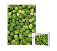 Rompecabezas de madera de 300 piezas con estampado de coles de Bruselas verdes para diversión familiar y para adultos.