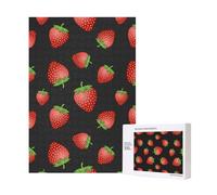 Rompecabezas de madera de 300 piezas con estampado de fresa rosa fresa para diversión familiar para adultos