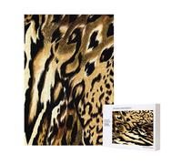Rompecabezas de madera de 300 piezas con piel de leopardo, león y tigre atigrado para diversión familiar y para adultos.