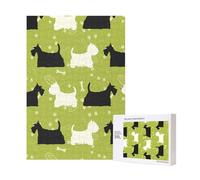 Rompecabezas de Madera de 300 Piezas con Silueta de Perro Scottie Westie, con Caja de Embalaje para Adultos.