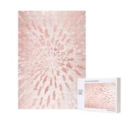 Rompecabezas de madera de 300 piezas con trazos dorados, rayas y brillo, ideal para la diversión familiar de adultos.