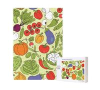 Rompecabezas de madera de 300 piezas con varios patrones de vegetales para diversión familiar y para adultos.